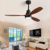 52 Inch Integrated LED Indoor Low Profile Ceiling Fan with Light Kit and Remote Control for Patio Living Room