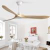 60 Inch Indoor Modern Ceiling Fan With 3 Color Dimmable 6 Speed Remote Control 3 Solid Wood Blade For Living Room