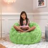 Jaxx Saxx 3 Foot Bean Bag Chair - Faux Fur - Fun Colors, Lime Green