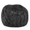 Jaxx Saxx 3 Foot Bean Bag Chair - Faux Fur - Fun Colors, Black