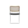 Set of 4, Leather Dining Chair with High-Density Sponge, Rattan Chair for Dining room, Living room, Bedroom, Gray