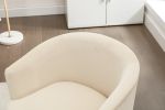 Velvet Armchair Accent Tub Barrel Chair With Gold Metal Legs,Beige