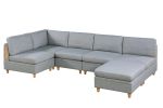 Living Room Furniture Armless Chair Light Grey Dorris Fabric 1pc Cushion Armless Chair Wooden Legs