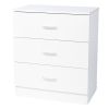 FCH Modern Simple 3-Drawer Dresser Chest of Drawers for Family Room Bedroom Living Room Universal Design, White