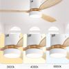 Low Profile Ceiling Fan DC 3 Solid Wood Fan Blade Noiseless Reversible Motor Remote Control With Light