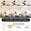 52 Inch Integrated LED Indoor Low Profile Ceiling Fan with Light Kit and Remote Control for Patio Living Room