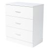 FCH Modern Simple 3-Drawer Dresser Chest of Drawers for Family Room Bedroom Living Room Universal Design, White