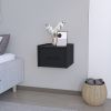 Floating Nightstand Calion, Bedroom, Black