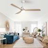 Modern Ceiling Fan with Remote Control,3 Mahogany Solid Wood Blades,60 Inches Suitable for Indoor and Outdoor