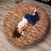 Jaxx 6 Foot Cocoon - Large Bean Bag Chair for Adults, Premium Luxe Faux Fur - Red Fox