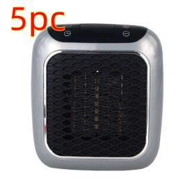 Mini Fan Heater Wall-mounted Dormitory Warm Artifact (Option: Gray-British Standard-5PCS)