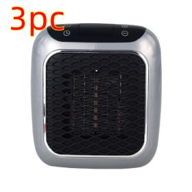 Mini Fan Heater Wall-mounted Dormitory Warm Artifact (Option: Gray-British Standard-3PCS)