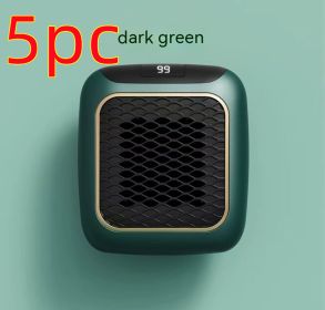 Mini Fan Heater Wall-mounted Dormitory Warm Artifact (Option: Green-British Standard-5PCS)