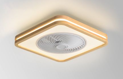Rotating Air Guide Electric Hanging Fan Lamp (Option: Double circle square-220V 2.4G infinity APP)