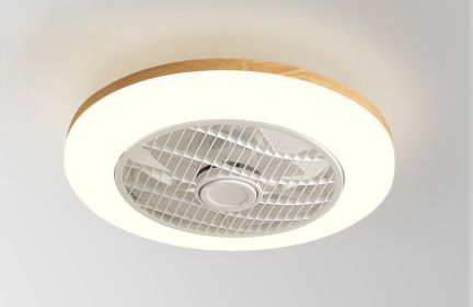 Rotating Air Guide Electric Hanging Fan Lamp (Option: Single loop imitation wood old-220V infinity)