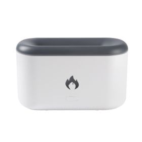 Drop Shipping 3D Flame Humidifier 300ML Ultrasonic Flame Aroma Diffuser Essential Oil Diffuser Top Sell (Color: White)