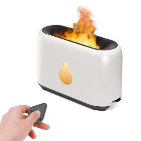 Two-color Aroma Diffuser Home Office Desk Surface Panel 3D Flame Humidifier (Option: White-USB)
