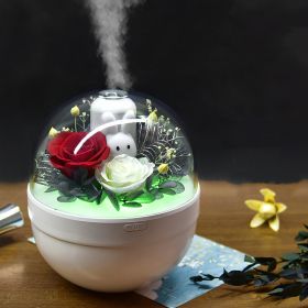 Creative Immortal Flower Aroma Diffuser Humidifier (Option: Rose red and white-USB)