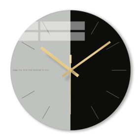 Tempered glass wall clock (Option: 1Style)