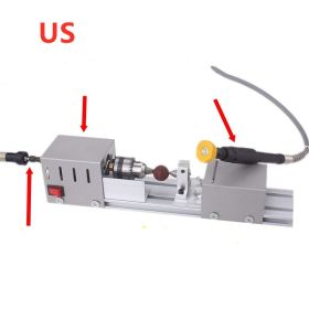 Mini woodworking lathe (Option: US-Silver)