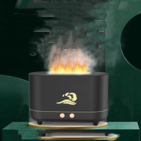 Household Simulated Flame Humidifier For Bedroom (Option: Black-USB)