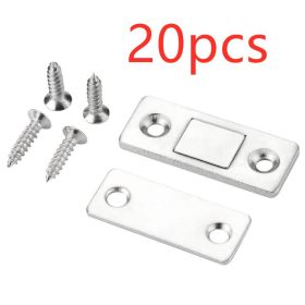 Powerful door stopper for sliding door of wardrobe and kitchen cabinet (Option: Silver 20pcs)
