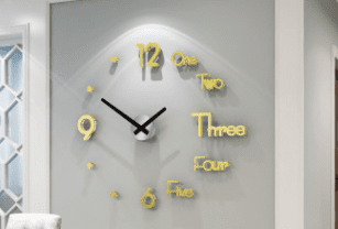 3D Wall Sticker Clock (Option: Champagne Gold)