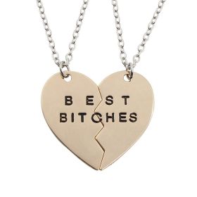 European And American Letter Necklace Duo Stitching Clavicle Men And Women (Color: Gold)