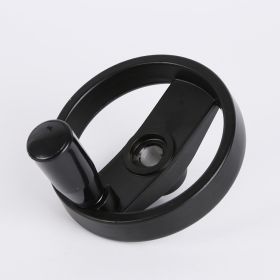 Foldable Handle Aluminum Alloy Machine Tool Hand Wheel Round Double Spoke Rotating Hand Wheel (Option: Black-L)