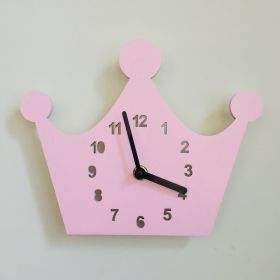 Creative Nursery Wall Clock (Option: Pink Crown)