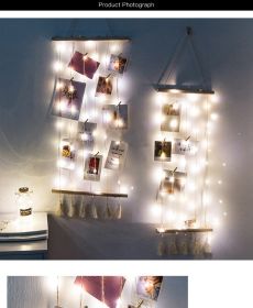 Net Red Photo Wall Pendant Creative Personality Twine Clip (Option: With Light S)