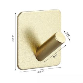 Nail-free Stainless Steel Single Hook Alumimum Hook Towel Self-adhesive Hook Single Hook (Option: Oblique Gold Aluminum Hook)