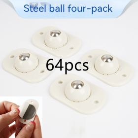 Adhesive Ball Pulley Universal Wheel (Option: Four Steel Balls 64pcs)