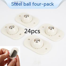 Adhesive Ball Pulley Universal Wheel (Option: Four Steel Balls 24pcs)