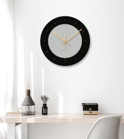 Tempered glass wall clock (Option: 6Style)