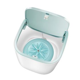 Household Small Laundry Bucket Mini Turbo Table Washing Machine Student Dormitory Underwear Socks Washer (Option: Macaron blue-USB)