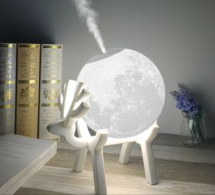 Creative Humidifier Ins Aromatherapy Moon Night Light (Option: White-USB)