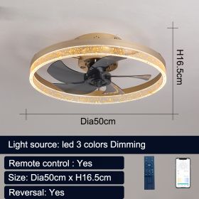Remote Control Nordic Ceiling Fan Lamp Restaurant 110V (Option: Gold50cm-110V)