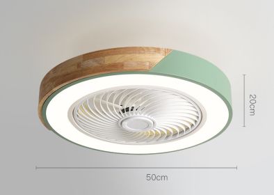 Rotating Air Guide Electric Hanging Fan Lamp (Option: Green circle-220V infinity)