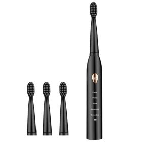 Soft-bristle Toothbrush Oral Irrigator Rechargeable Automatic Ultrasonic Wave (Option: Black Gold)