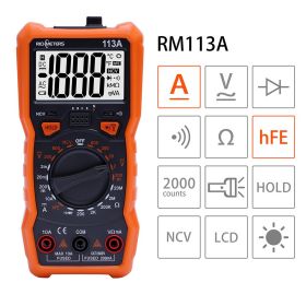 AC/DC Digital Multimeter Voltage/Current NCV Professional Portable Multimeter (Option: Orange-RM113A)