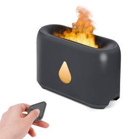 Two-color Aroma Diffuser Home Office Desk Surface Panel 3D Flame Humidifier (Option: Black-USB)