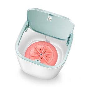 Household Small Laundry Bucket Mini Turbo Table Washing Machine Student Dormitory Underwear Socks Washer (Option: Macaron pink-USB)
