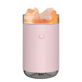 Air Humidifier Crystal Salt Stone Desktop Aromatherapy Essential Oil Ultrasonic Diffuser With LED Lamp Bedroom Home Humidifier (Option: Pink-USB)