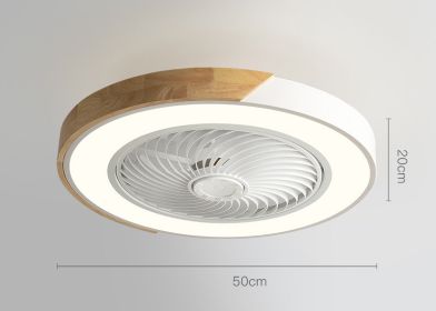 Rotating Air Guide Electric Hanging Fan Lamp (Option: White circle-220V infinity)