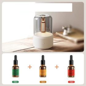 Creative Simulation Candle Light Aroma Diffuser Home (Option: Beige with 3essential oils-USB)
