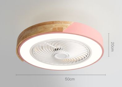 Rotating Air Guide Electric Hanging Fan Lamp (Option: Powder round-220V infinity)