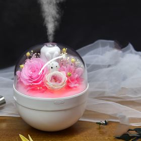 Creative Immortal Flower Aroma Diffuser Humidifier (Option: Rose pink and light pink-USB)