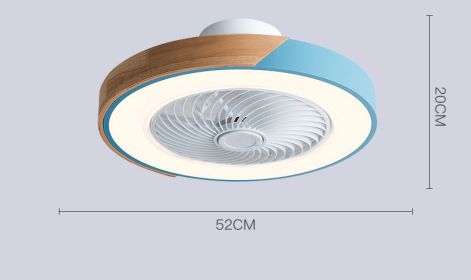 Rotating Air Guide Electric Hanging Fan Lamp (Option: Blue circle-220V infinity)