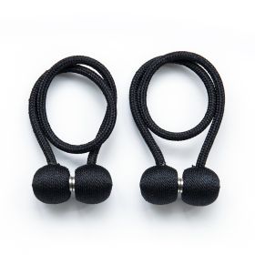 2Pcs Magnetic Curtain Ball Rods Accessoires Backs Holdbacks Buckle Clips Hook Holder Home Decor Tiebacks Tie Rope Accessory (Color: Black)